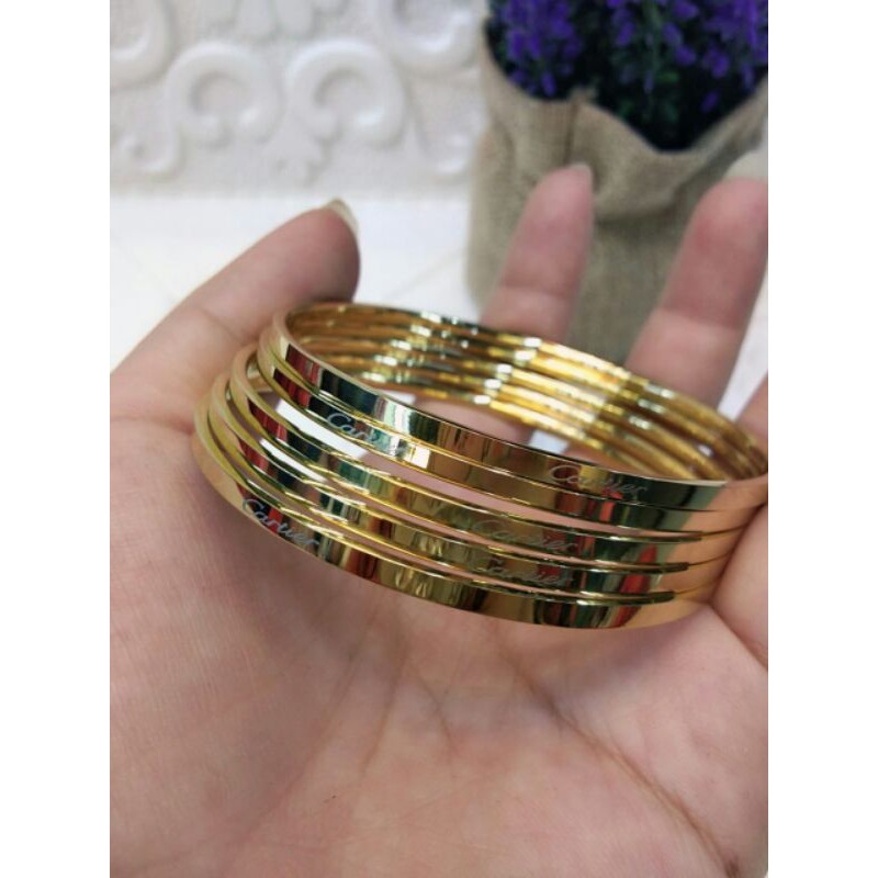 GELANG TITANIUM GOLD 1SET ISI 6 / GELANG Catier asli titanium / GELANG ANTI KARAT