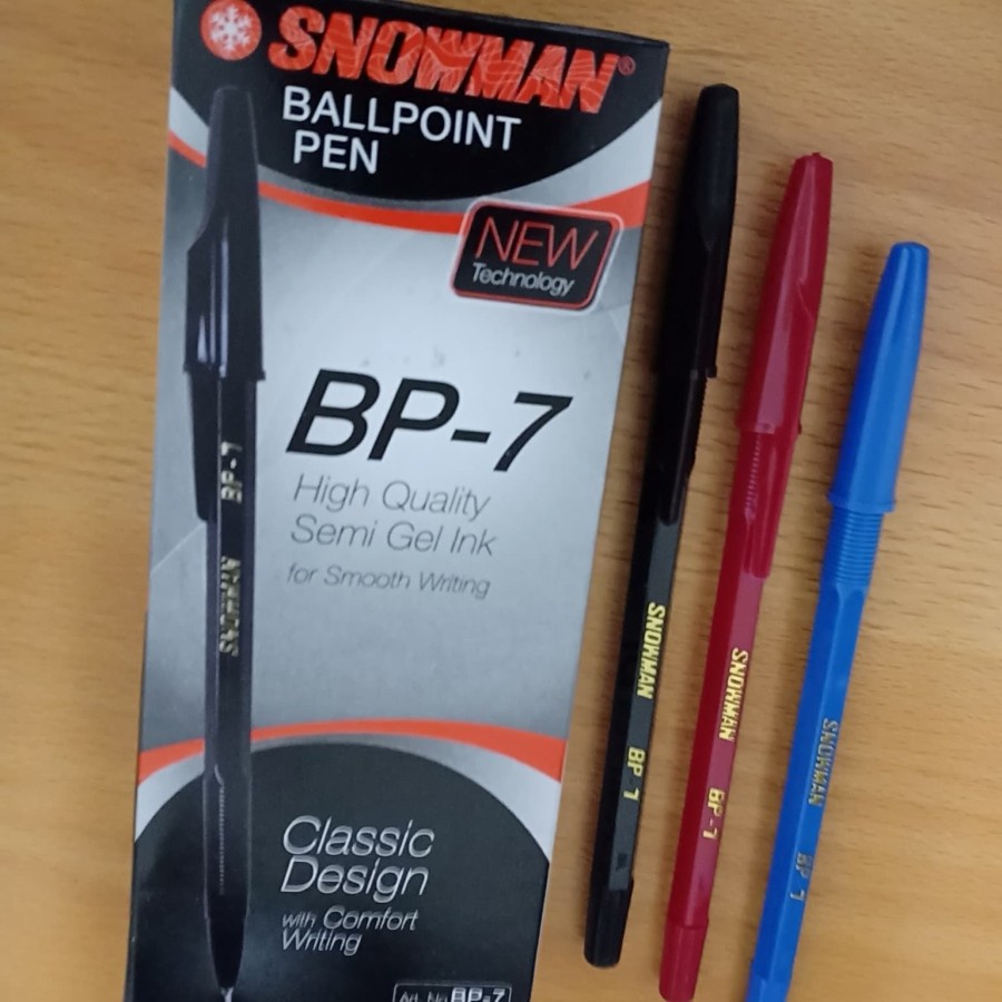 PULPEN BOLPEN BOLPOINT PEN PENA SNOWMAN BP - 7 / BP7 PER PCS