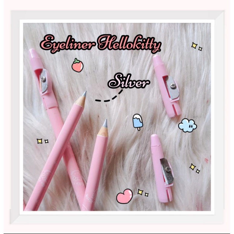 PERLUSIN!!!EYELINER SILVER/PUTIH HELLOKITTY