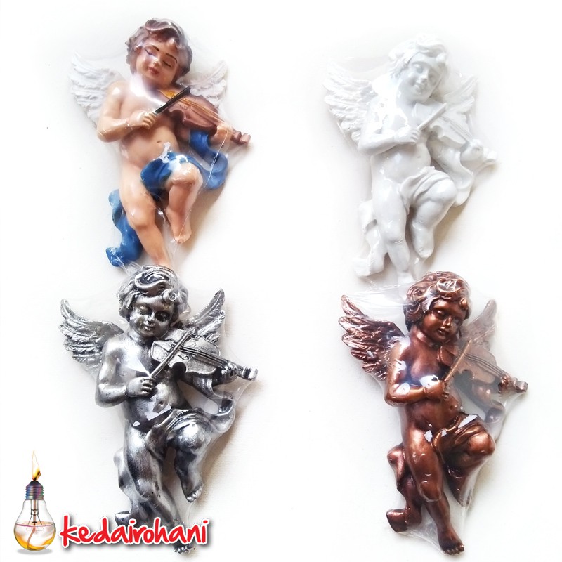 Patung Malaikat Kecil Bermain Musik Biola 14 Cm Hiasan Rohani Arca Fiberglass Shopee Indonesia