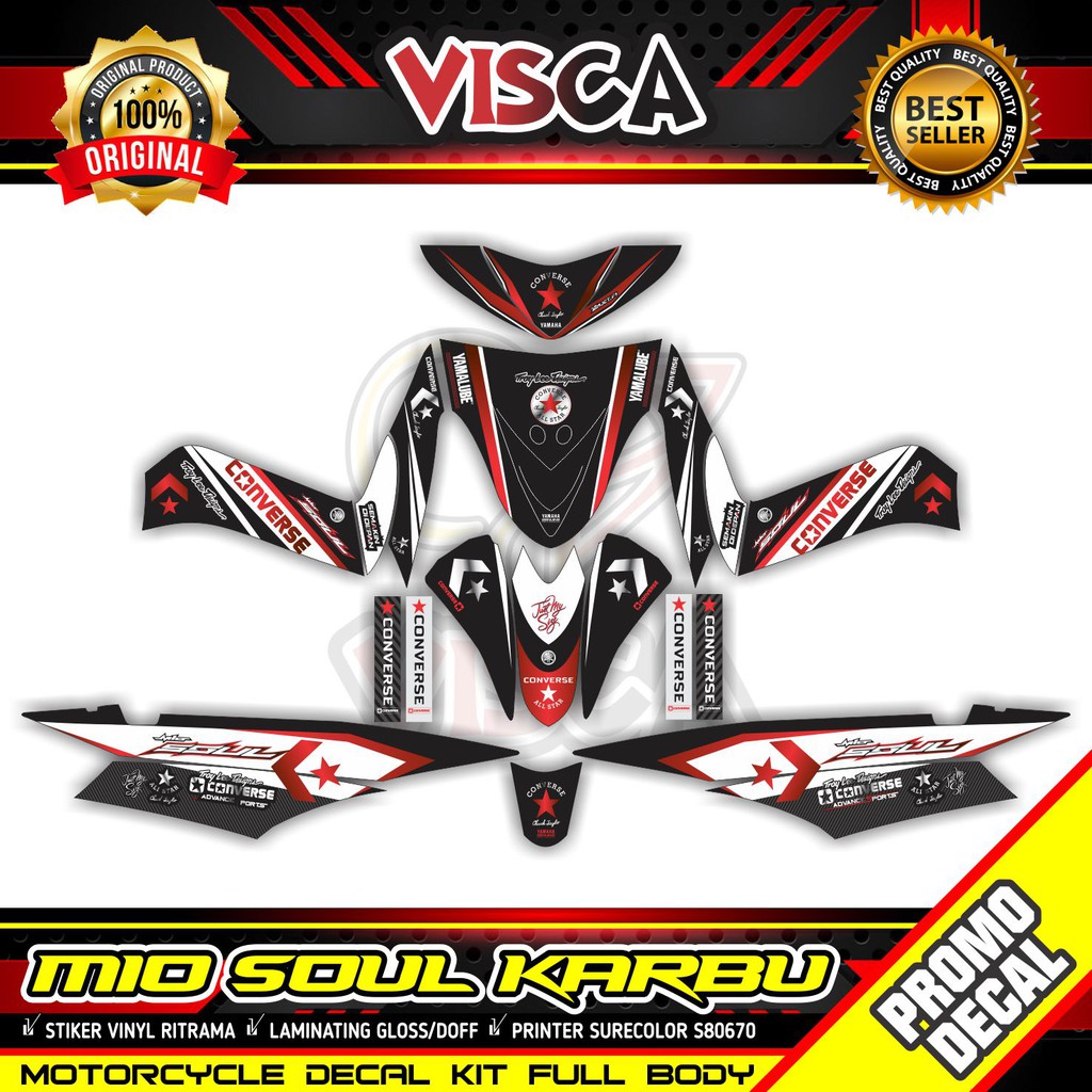 Decal Mio Soul Karbu Full Body Stiker Mio Soul Karbu Variasi Keren Striping Mio Soul Karbu Variasi D