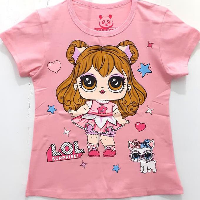 KAOS ANAK PEREMPUAN 7-10 Th | L.O.L. SURPRISE PINK LOL - BAJU CEWE - Size 8