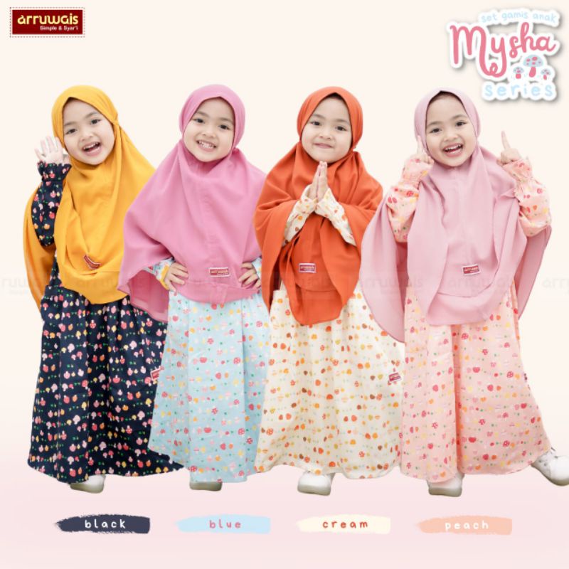 BAJU GAMIS ANAK MUSLIM PEREMPUAN SET KERUDUNG SYARI FREE MASKER DAN CADAR