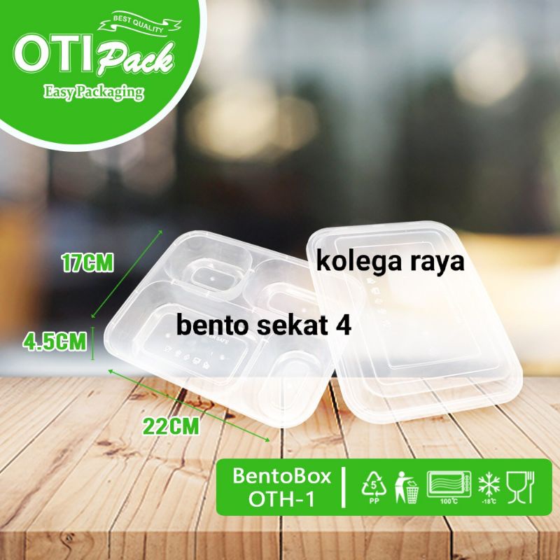 Kotak Makan Thinwall Plastik FoodGrade Model Bento Dengan Sekat 3 Dan Sekat 4 ISI 25pcs