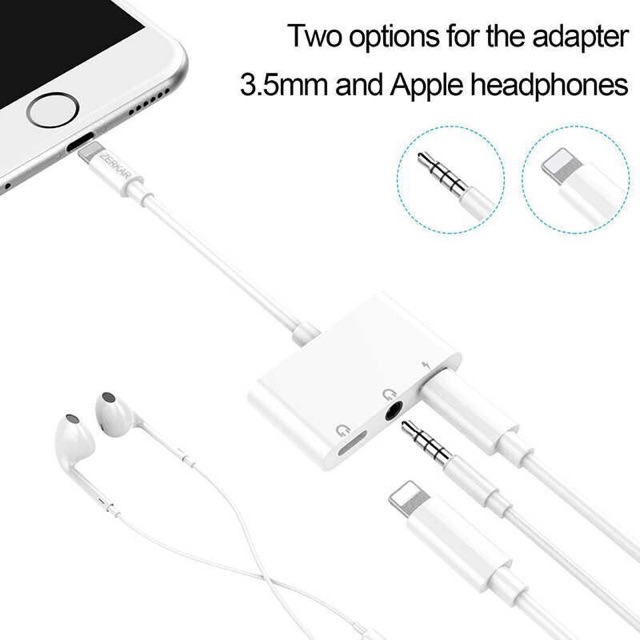 Kabel Audio Splitter Lightning 3 In 1 Iphone Charge Music Call IOS 9 10 11 12 JH010 Adapter 7 8 X