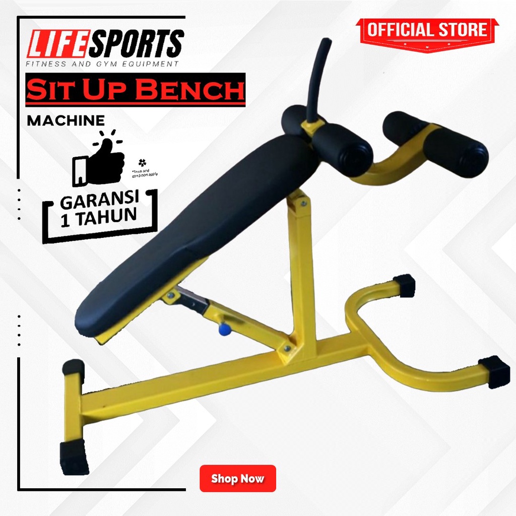 LIFESPORTS - new alat kesehatan olahraga fitness gym bangku sit up bench adjustable commercial use