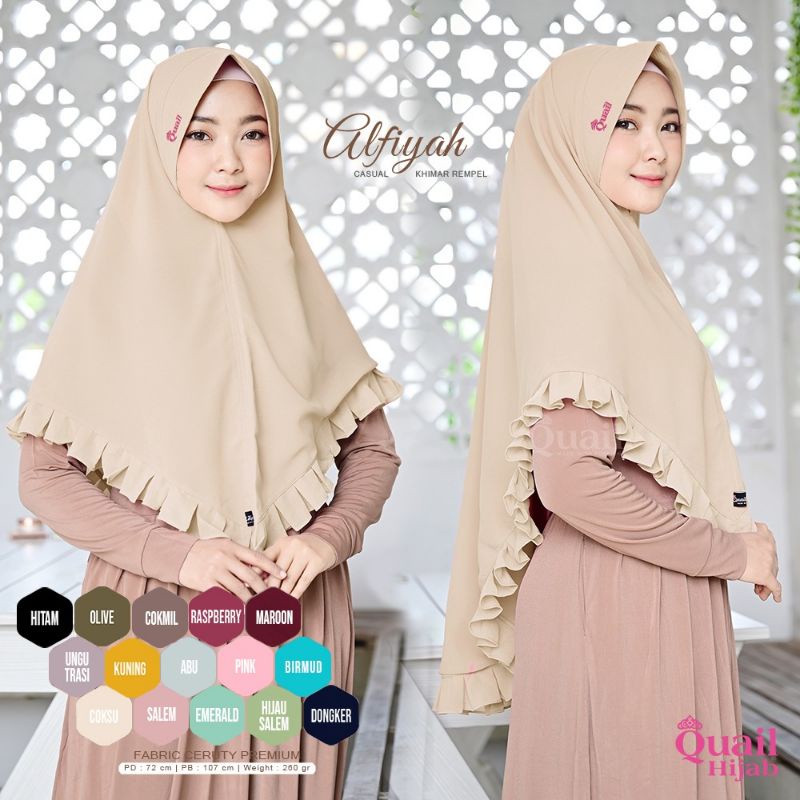 ALFIYAH CASUAL KHIMAR QUAIL ORIGINAL | KHIMAR QUAIL | KHIMAR CASUAL