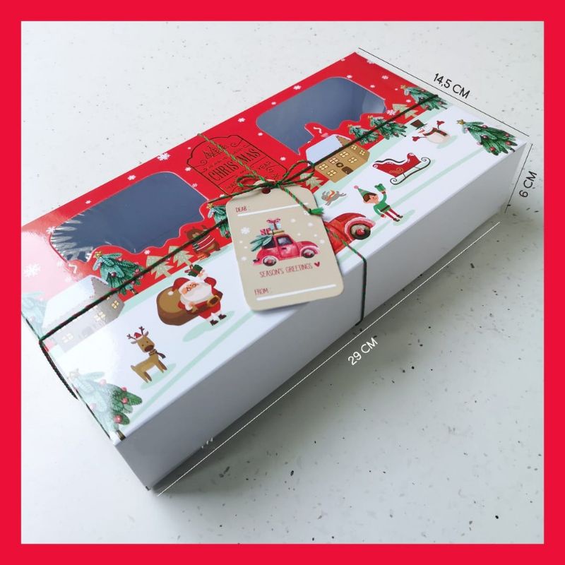 

Christmas Box Kue Kotak Cookies Dus Natal 29 x 14.5 x 6 untuk 2toples 500gram
