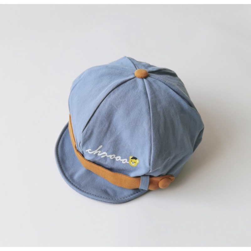 Topi Beret Anak Bayi Balita Model Mooo Unisex Anak Laki Laki Anak Perempuan Import-Biru