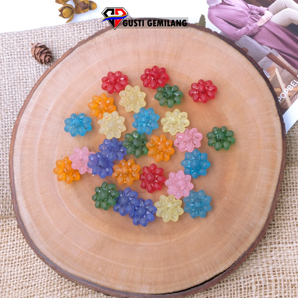 Isi 6pcs Bahan Bros Craft Bunga Permen Candy Lucu Wanita