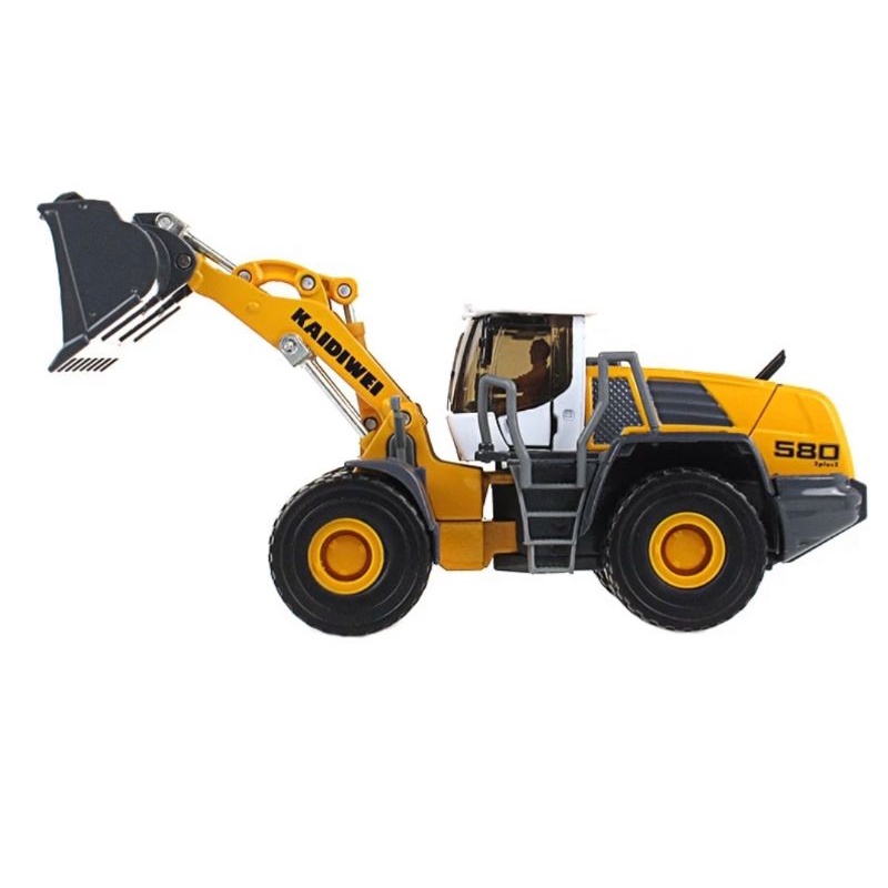 Miniatur Alat Berat KDW Four Wheel Loader Diecast Kaidiwei Skala 1:50