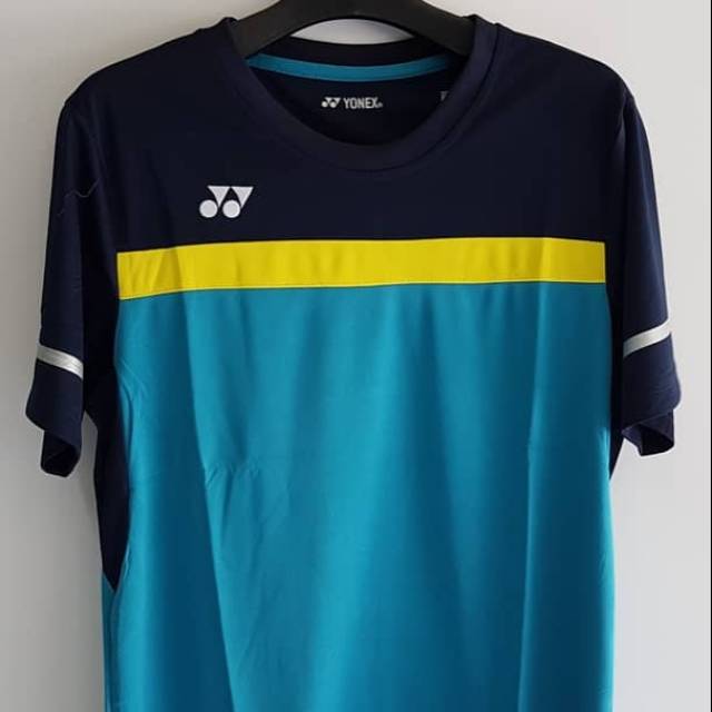 Kaos sport baju olahraga Yonex biru/merah