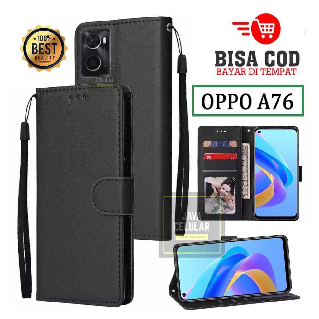 Oppo A76 Wallet Case Kulit Casing Dompet Case Wallet Leather Flip Case Oppo A76 Casing hp leather do
