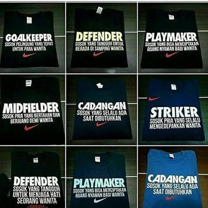 Kaos Baju Tshirt combed 30s Goalkeeper Defender Playmaker midfield cadangan midfielder