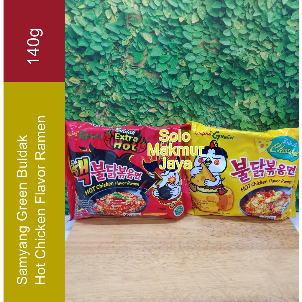 Samyang Green Buldak Hot Chicken Flavor Ramen Mie Korea 140 Gram / SAMYANG GREEN MIE BULDAK HOT CHIC