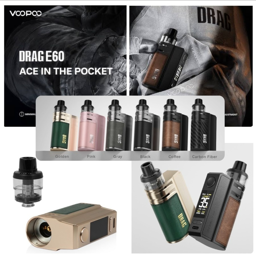 VOOPOO DRAG E60 POD MOD DEVICE KIT ORIGINAL DRAG E60 KIT 60W BY VOOPOO