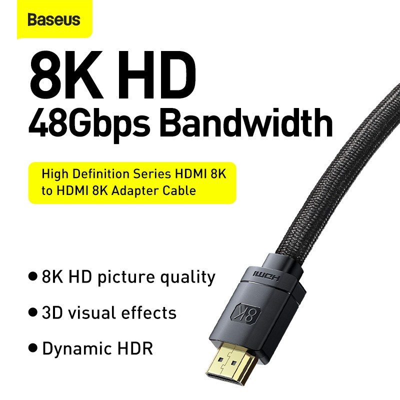 Baseus Kabel HDMI 8K HD to HDMI Cable HDR High Dynamic Range High Definition Series Original Ori