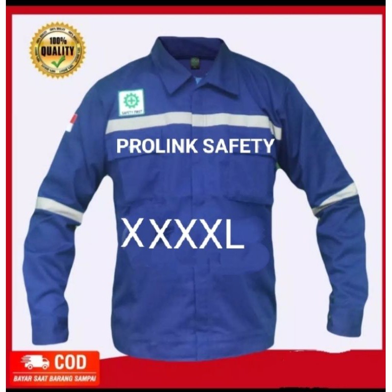 SUPER JUMBO 5XL XXXXL BIRU SERAGAM SAFETY BIG SIZE