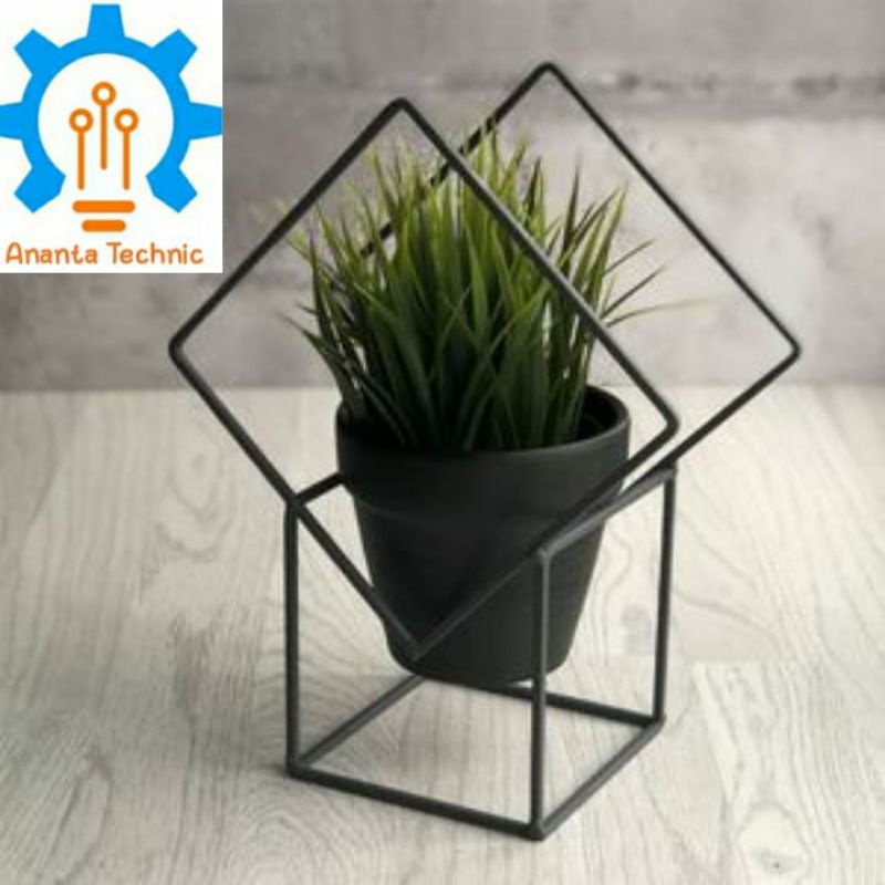 tempat Pot Bunga besi Hiasan meja Rak hias Besi Standing Vas Bunga Penyangga Pot Tanaman Hias rak be