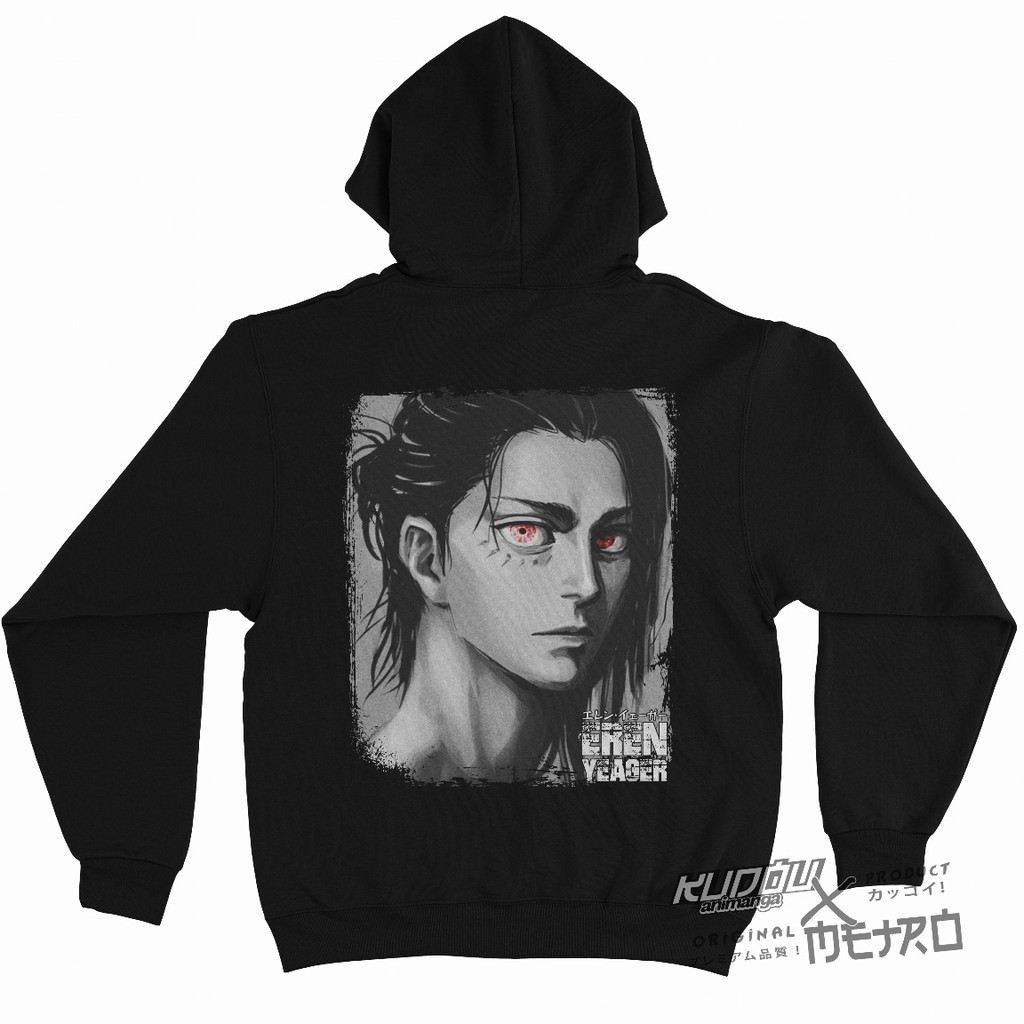 Hoodie Eren Yaeger Ikemen Black Anime Manga Attack On Titan SNK AOT