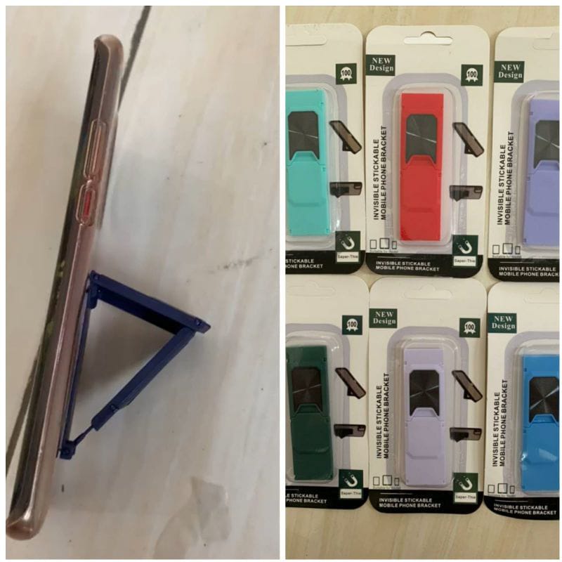 Phone holder grip universal / stand holder stickable triangle 3M / stand holder