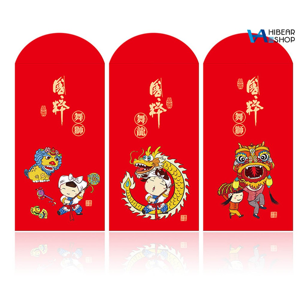 Hbs 5pcs Amplop Angpao Tahun Baru Imlek 2021 Motif Kartun Warna Merah Shopee Indonesia