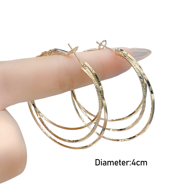 Anting Tusuk Sterling Silver 925 Desain Lingkaran Besar Hias Zircon Untuk Wanita