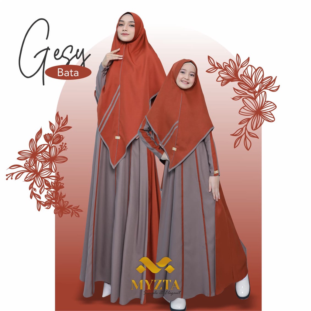 GAMIS COUPLE IBU ANAK GESY ORIGINAL BY MYZTA INAYA MOM KIDS GAMIS DRESS BAJU BUSANA MUSLIM WANITA BU