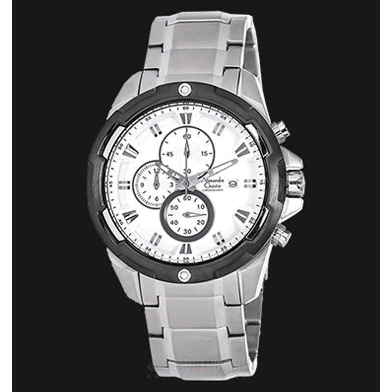 Alexandre Christie AC 6305 MC BTBSL Men Chronograph White Dial Stainless Steel