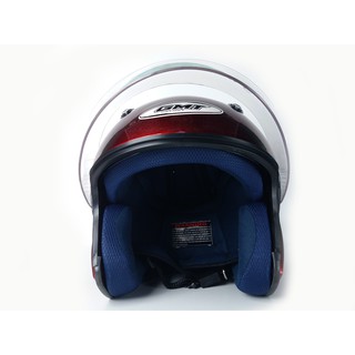  HELM  MOTOR  SNI GMT SOLID DOUBLE  VISOR  MERAH MARUN Shopee 