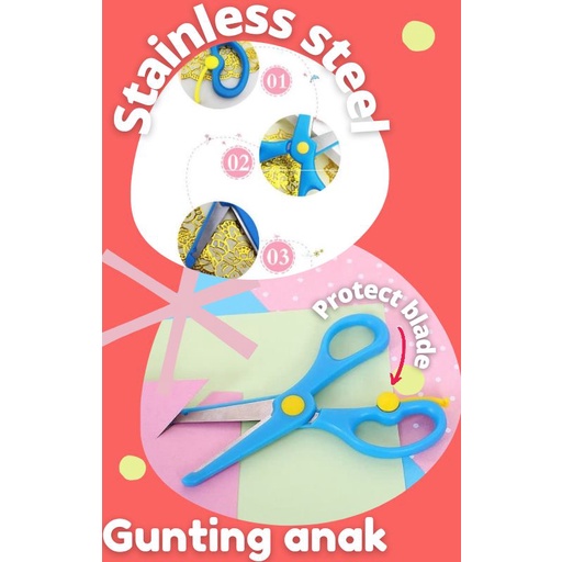 

gunting anak ujung tumpul/ gunting anak protect blade gunting anak ergonomis