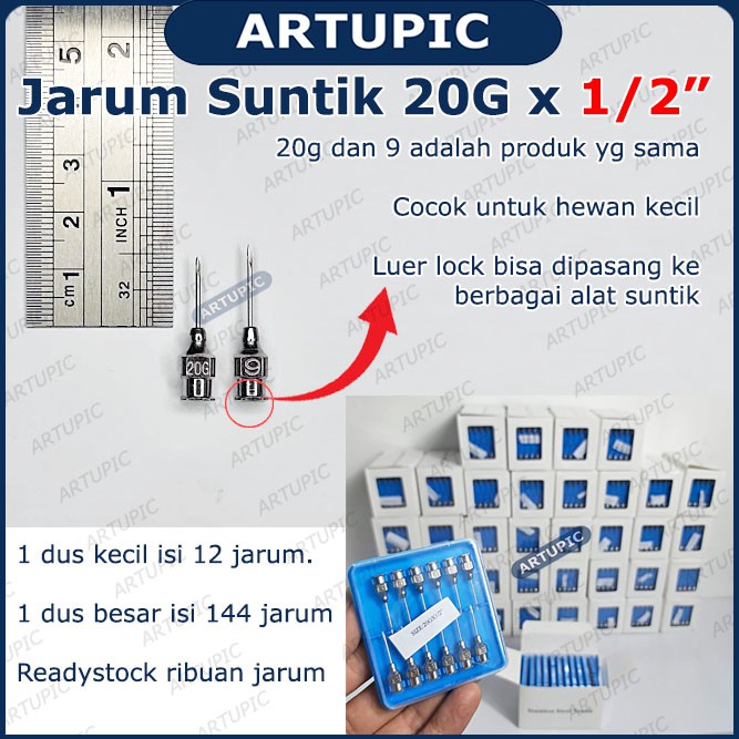 Jarum Suntik Vaksin Unggas Ayam 20G x 1/2&quot; Socorex 0.9 x 13 mm Veterinary hypodermic needles