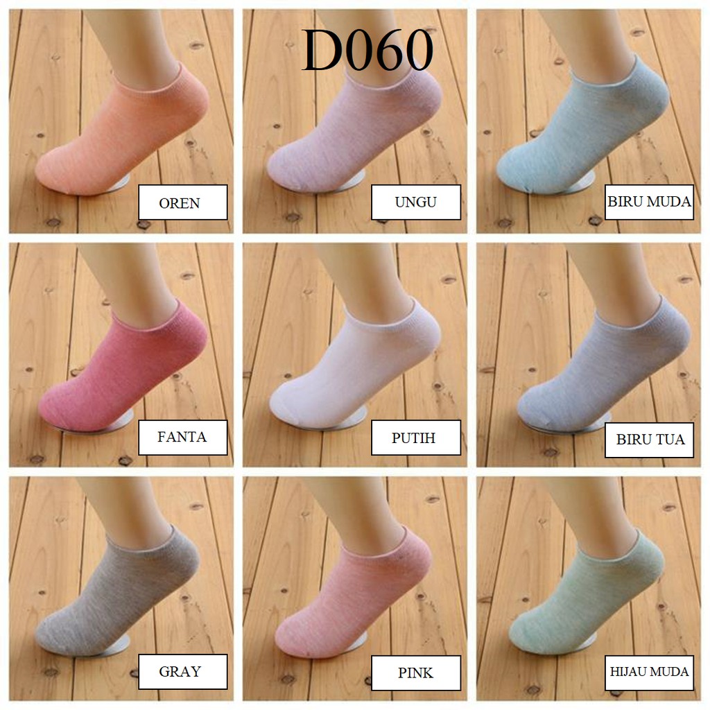 DODORY D060 Kaos Kaki Polos Wanita KaosKaki Spandek Pendek Korea Murah Short Socks-1
