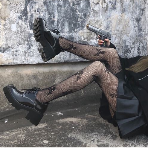 PH-36 Pantyhose Gothic Tengkorak Lolita Cosplay Stoking Kaos Kaki Socks