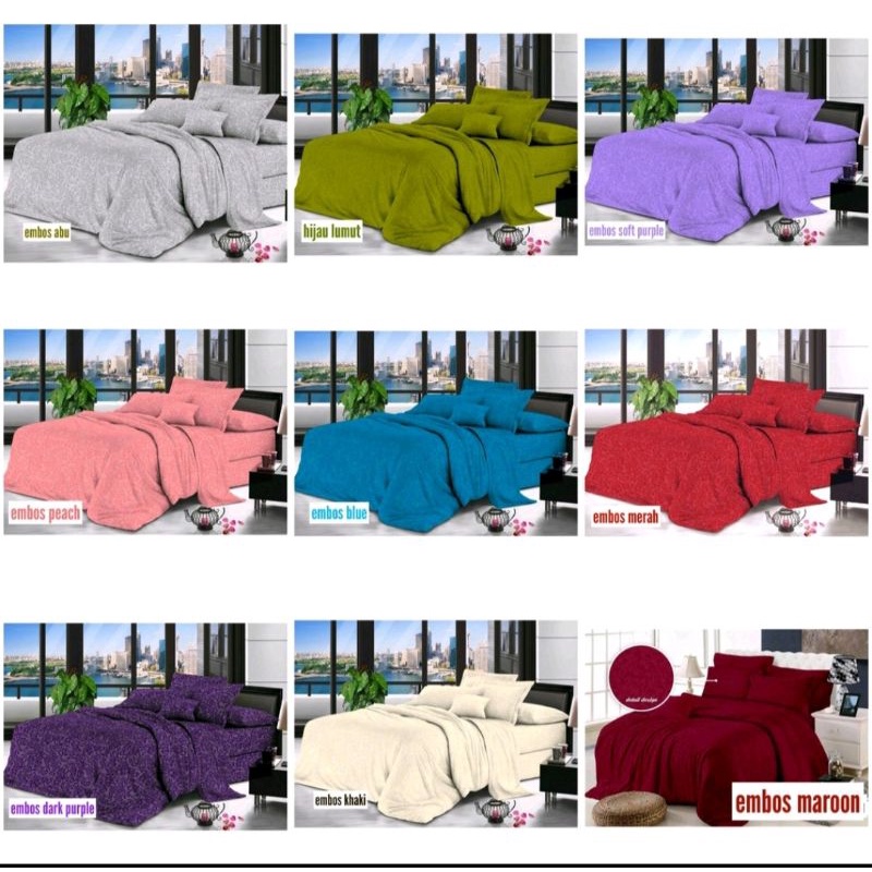 Sprei Embos Polos Tinggi 20 CM Ukuran 180x200 160x200 120x200 Tinggi 20 cm