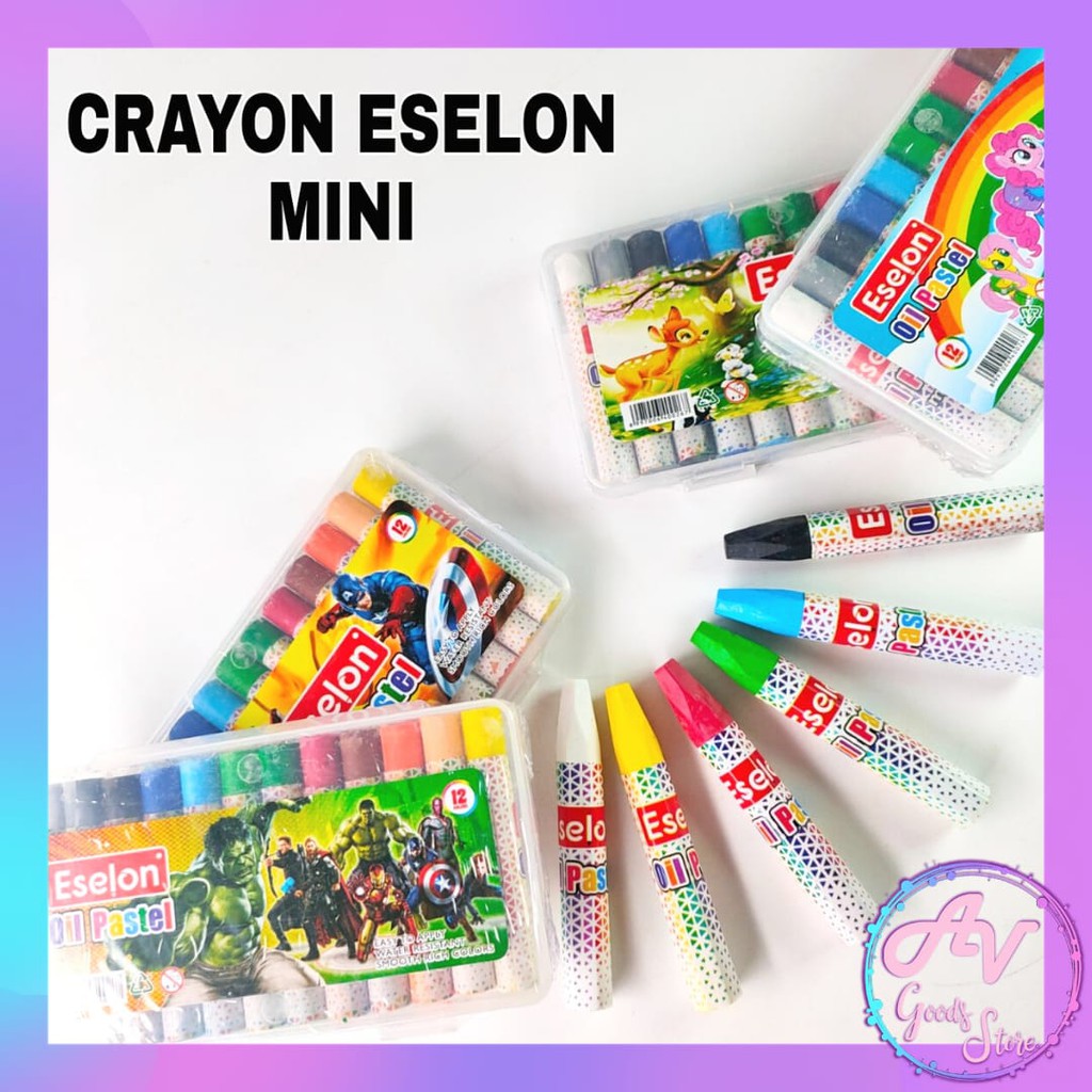 Crayon Krayon Mini Set 12 Warna Anak Anak Sekolah untuk Mewarnai — 9