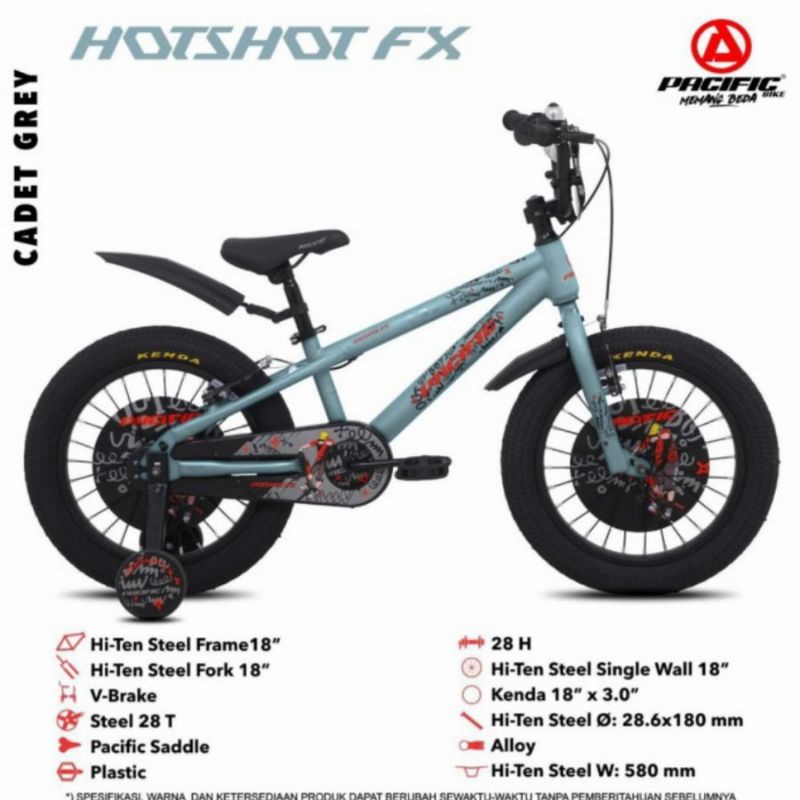 sepeda/bicycle BMX pacific 18 inch hotshot FX ban besar 3.0