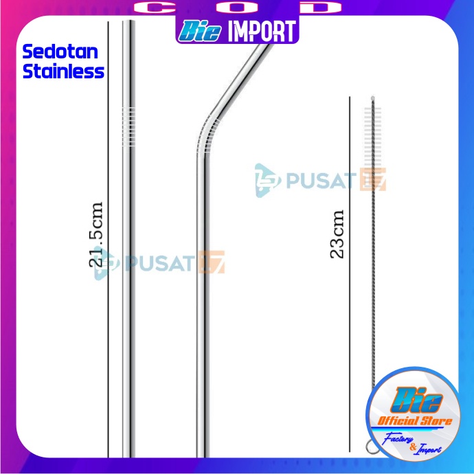 Sedotan Stainless Steel Premium Impor Best Seller