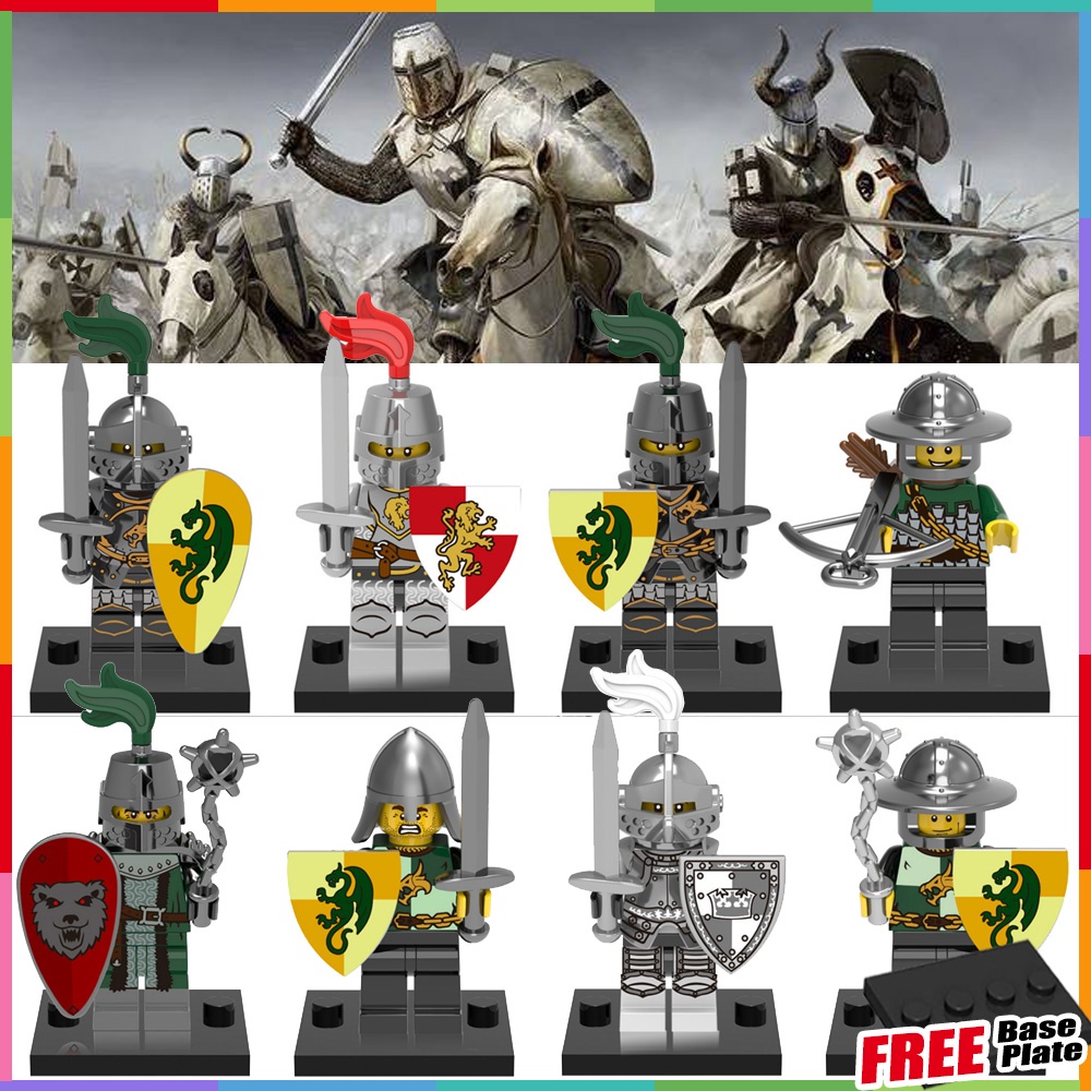 Xh0148 Mainan Action Figure Minifigures Dragon Kingdoms Heroic Evil Knight Dragon Archer