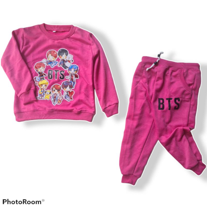 VOHARA Setelan Jogger Anak BTS SERIES 1-6 Tahun Set Sweter BTS