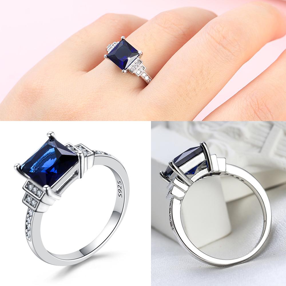 Cincin LILY Zircon Lapis Sederhana Patinum Fashion Ukuran 6-10 Perhiasan