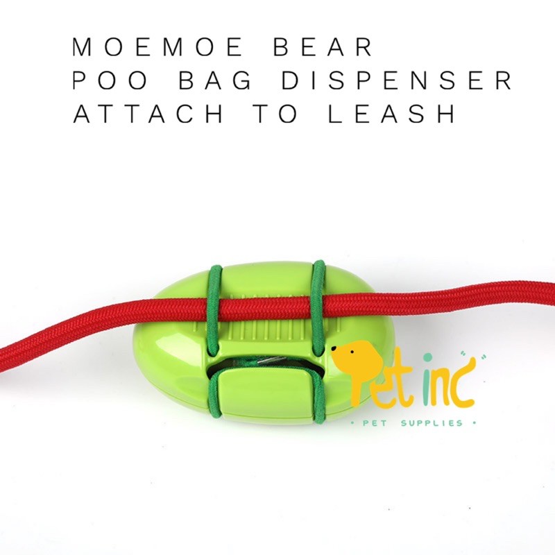 Moemoe bear attach leash poo bag dispenser