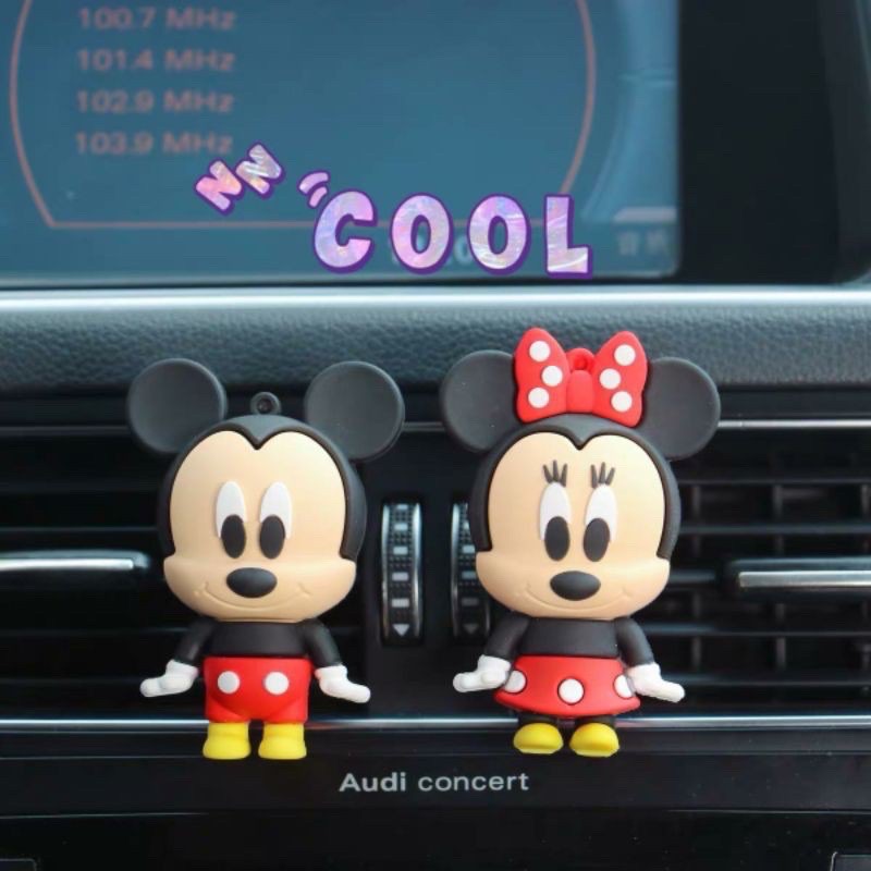 Jepitan parfume mickey minnie barang mobil PARFUM KLIP // pewangi pengharum mobil AC Airfreshener Mickey Minnie