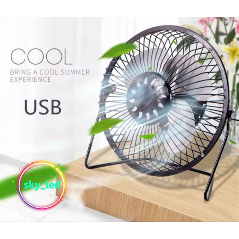 Kipas Angin USB Bahan Besi Mini Fan A18/ Warna Ramdom