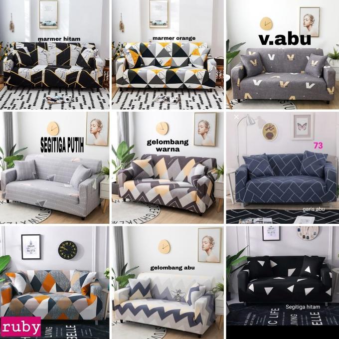 cover/sarung sofa motif 2 seater