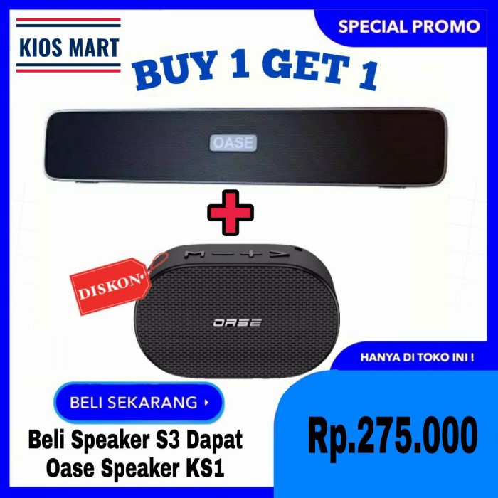 Speaker Bluetooth Oase S3 Garansi Resmi Oase Oppo Indonesia - S3 Only