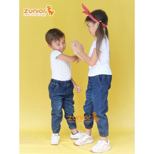 Celana Anak Jogger Jeans Zunior Premium 2 Warna 1-9 Tahun