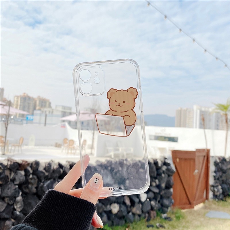 Working Bear Transparan Bening Softcase Polos for iphone XS XS Max XR 11 Pro Max 12 Pro Max 13 Pro Max