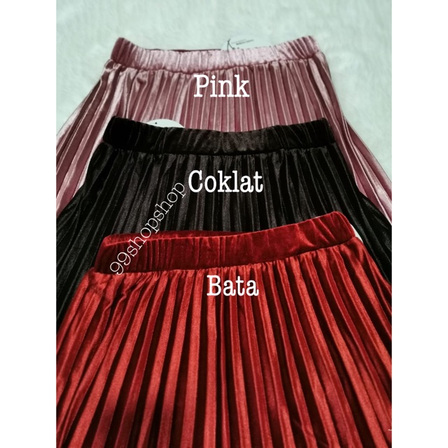 Rok beludru panjang/spring autuam/payung/lebar/velvet/Plisket/import/bangkok