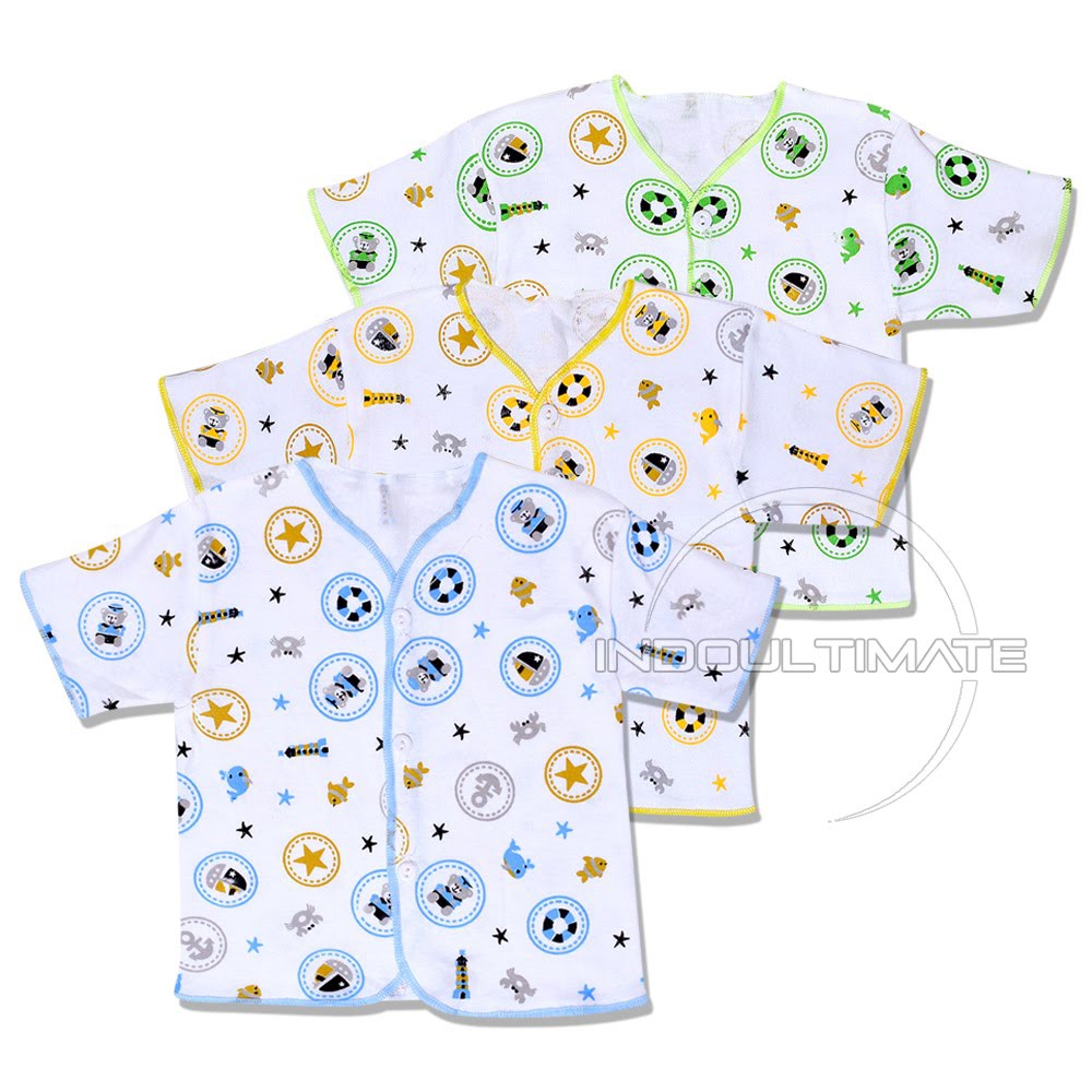 Baju Bayi DIPFY Double Knit Pakaian Kaos Atasan Lengan Pendek Bayi Newborn Baru Lahir BC-03-1